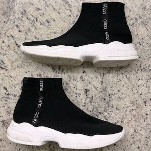 Guess Knit Logo High Top Sneakers